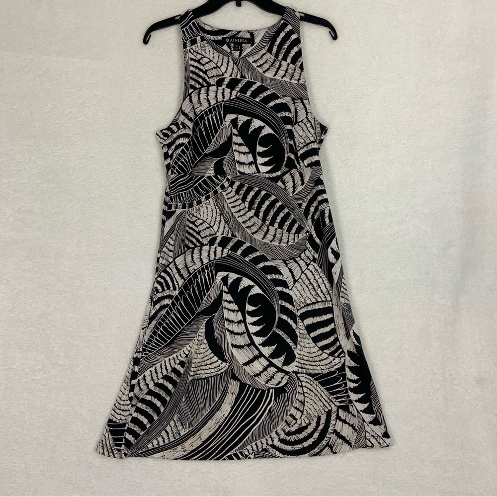 Athleta Santorini High Neck Dress Zuma Print Black Women’s Size Medium